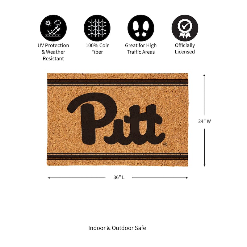 University of Pittsburgh Monochrome Indoor/Outdoor Coir Door Mat