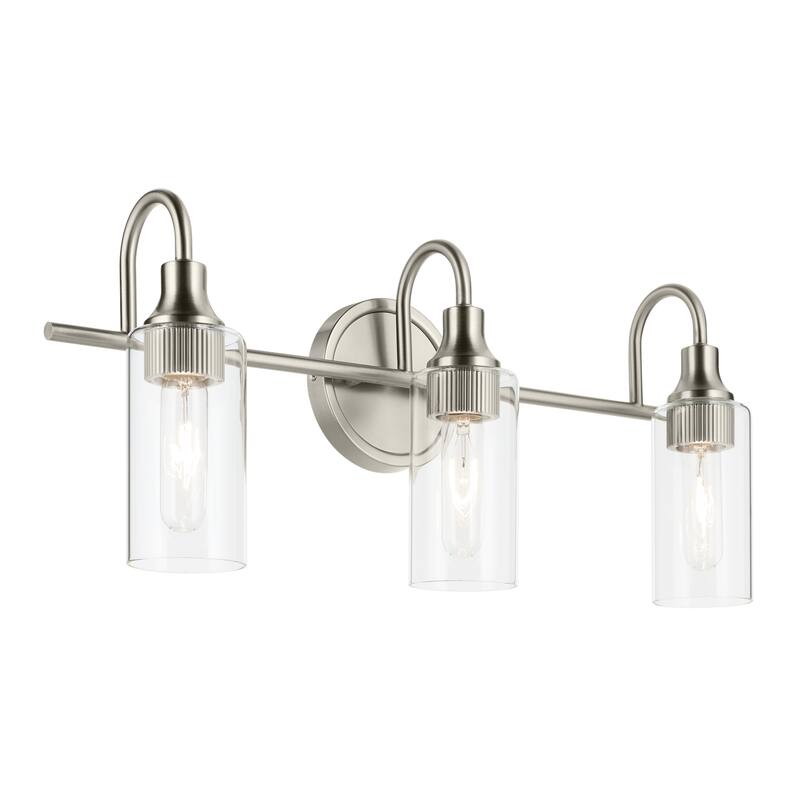 Kichler Lighting Kavi 23" 3-Light Vanity Light with Clear Glass in Brushed Nickel