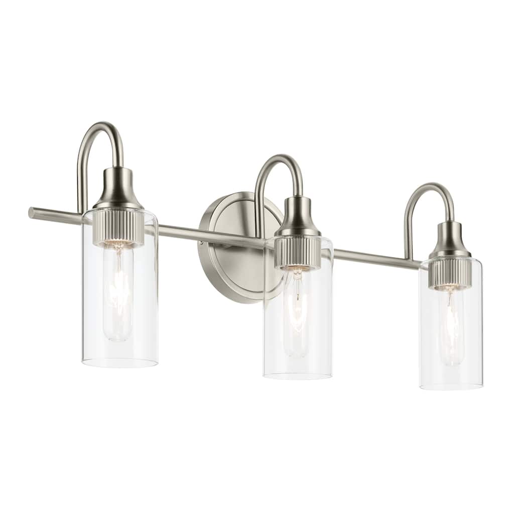 Kichler Lighting Kavi 23" 3-Light Vanity Light with Clear Glass in Brushed Nickel