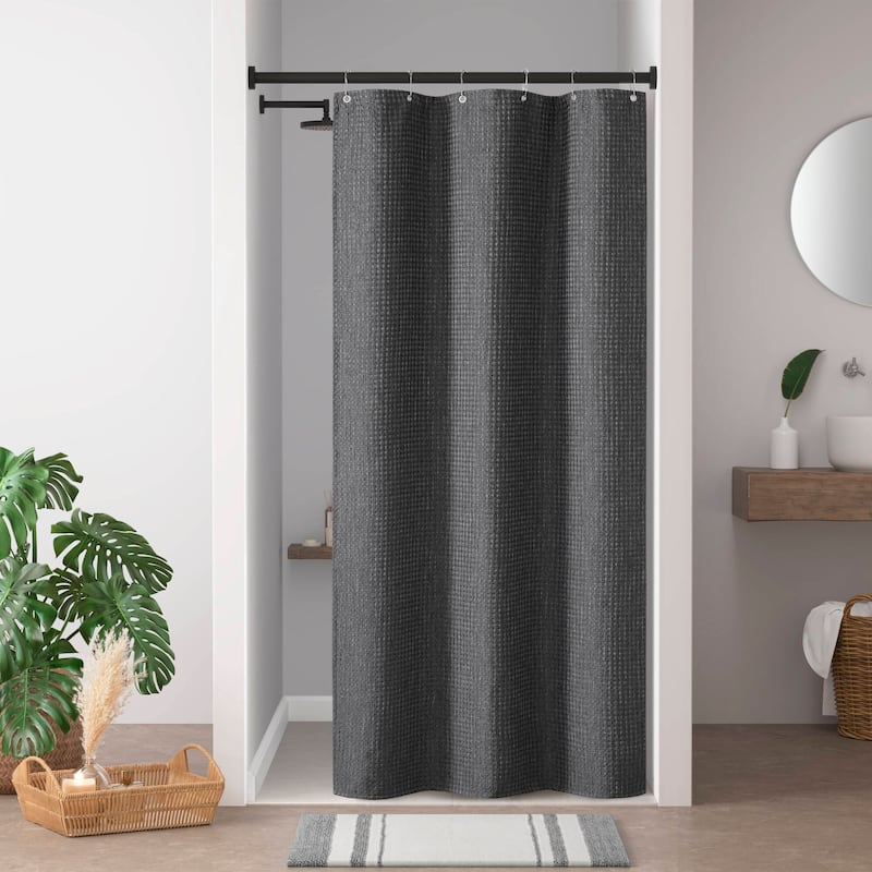 Madison Park Arbor Waffle Waffle Shower Curtain