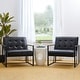 preview thumbnail 6 of 108, Glitzhome Set of Two 30.5"H Mid-Century PU Leather Tufted Accent Chairs
