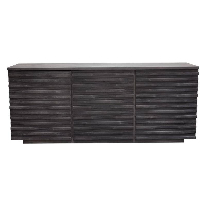 Tily Sideboard Buffet Cabinet w 3 Doors, 69 Inch Smoke Gray Wood