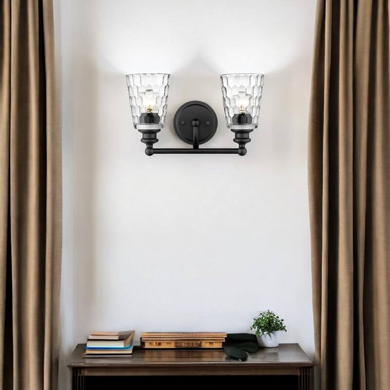 Modern Transitional Hardwired Wall Light with Reversible Mount and Clear Glass Shade LED Compatible