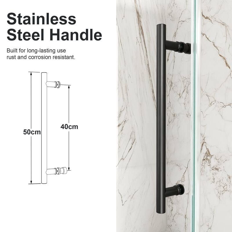 56"-60"W x 72"H Frameless Single Sliding Shower Door - 5/16" (8mm) Clear Tempered Glass