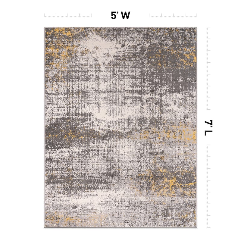 World Rug Gallery Geneva Contemporary Distressed Absract Area Rug