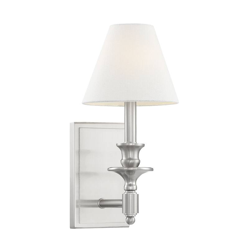 Savoy House Washburn Single Light 15" Tall Wall Sconce - Satin Nickel