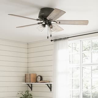 Hunter 52" Shady Grove Ceiling Fan with LED Light Kit/ Pull Chain, Standard or Flush Mount - Casual, Transitional