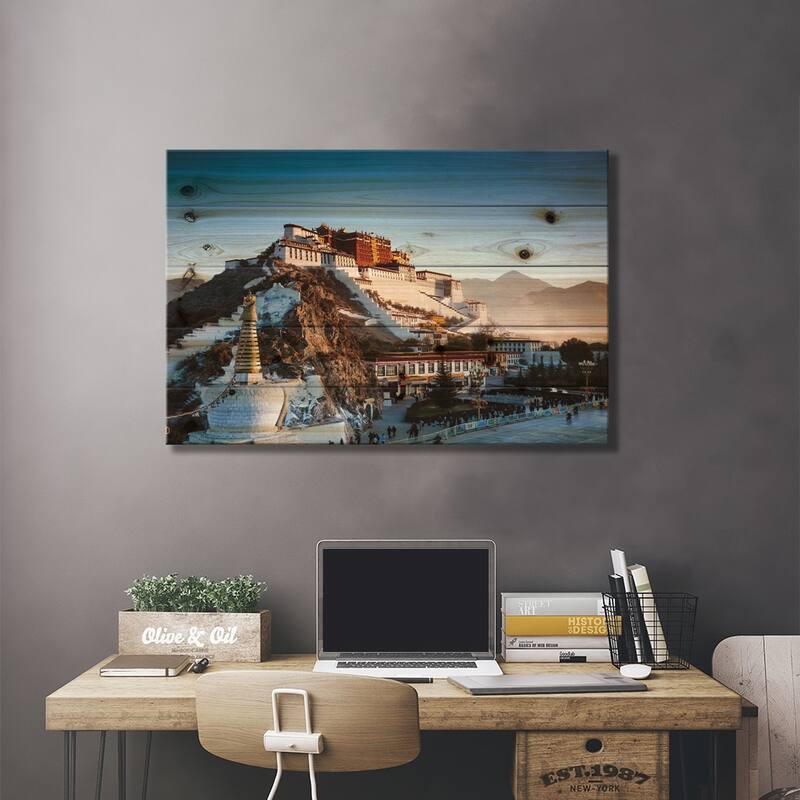 Famous Potala Palace, Lhasa, Tibet Print On Wood by Matteo Colombo - Multi-Color