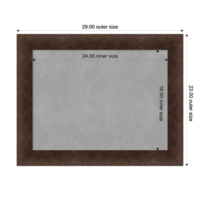 Amanti Art Warm Walnut Framed Magnetic Board - Board Size 24x18