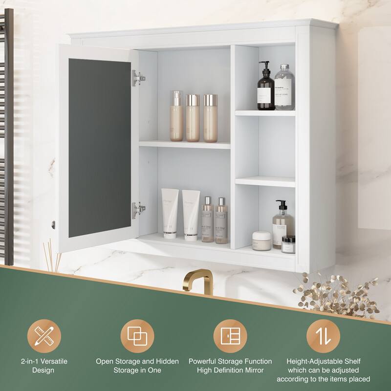 35'' x 27.5'' Medicine Cabinet, Wall Mounted Bathroom Storage Cabinet(Not Include Bathroom Vanity )
