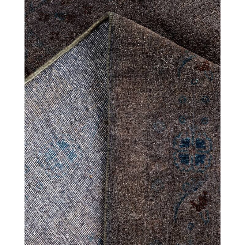 Overton Hand Knotted Wool Vintage Inspired Modern Contemporary Overdyed Gray Area Rug - 10' 3" x 13' 10"
