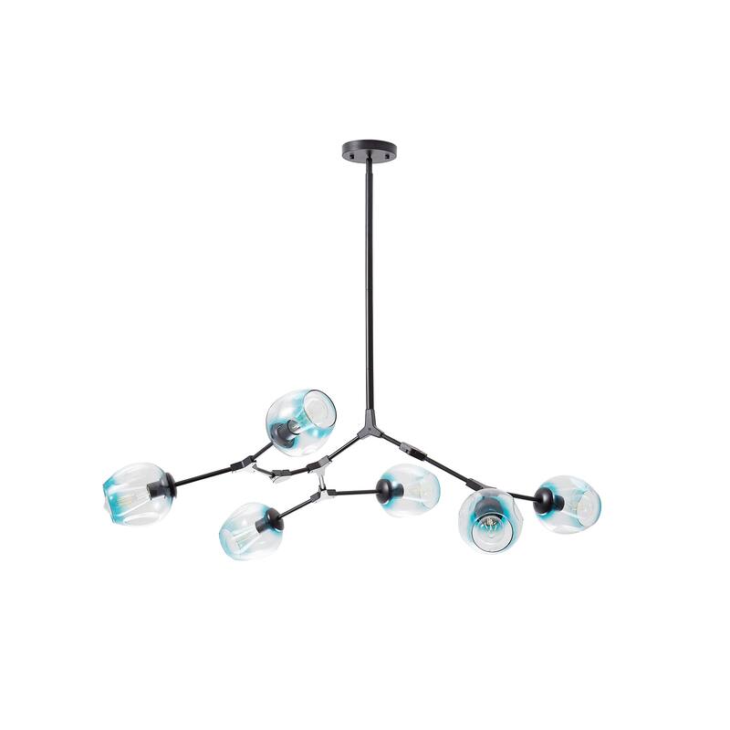 Cusp Barn Modern Sputnik Chandelier 6-Light Ceiling Lights Fixture Black Pendant Light for Foyer Hallway