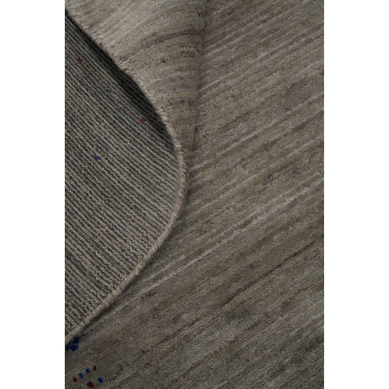 Hand Knotted Oriental 100% Wool Carpet Tribal Tribal Greys & Charcoal Gabbeh Area Rug - 9' 8'' X 7' 10''