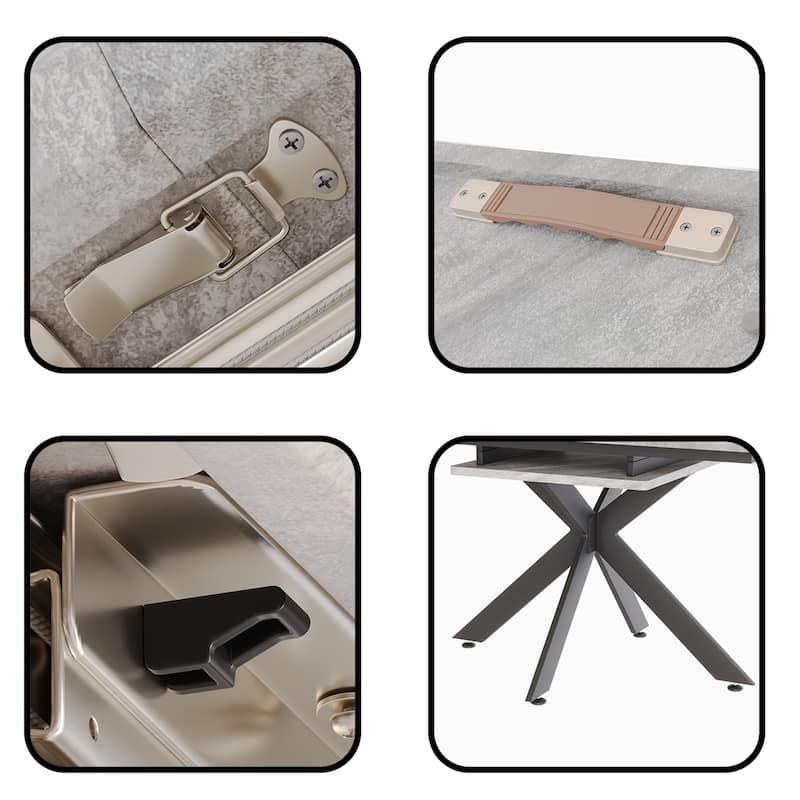 Extendable 78.15"Very large Grey Dining Table