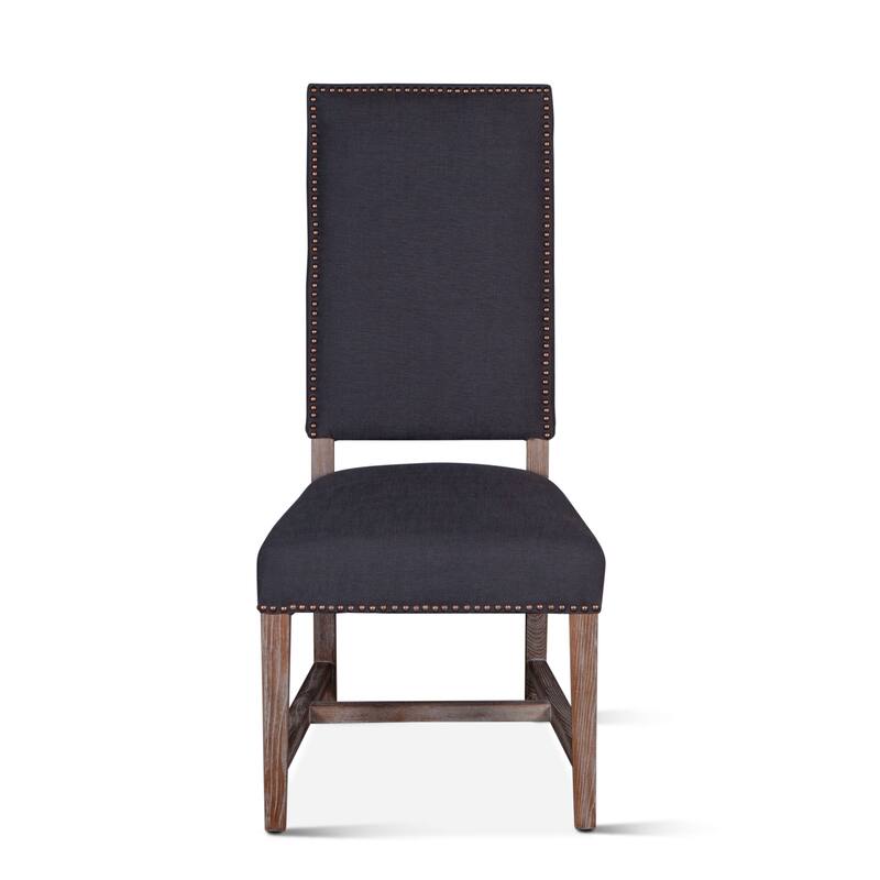 Dani High Back Formal Dining Chair in Charcoal - Set of 2