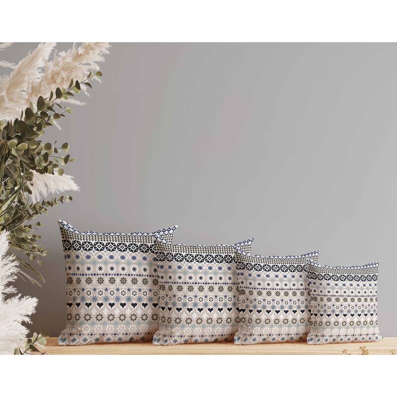 Shape Synergy Indoor/Outdoor Reversible Throw Pillow Light and Orange