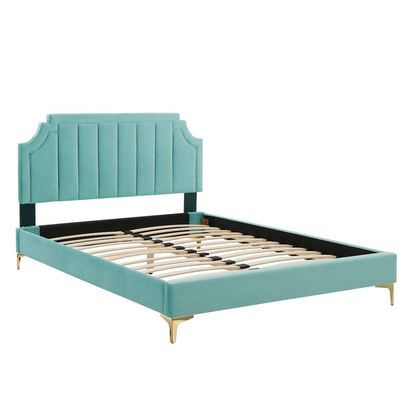 Sienna Performance Velvet Queen Platform Bed