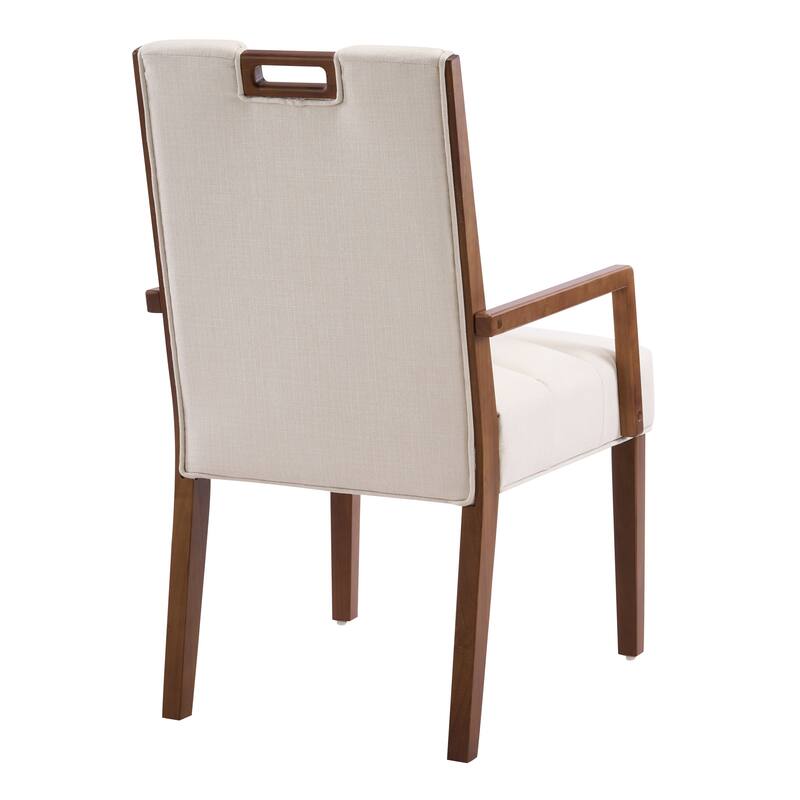 Christopher Knight Home - Modern Upholstered Rubber Wood Dining Chairs with Armrests