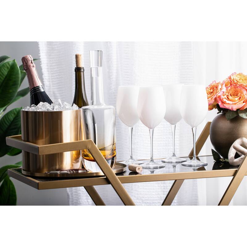 Majestic Gifts Inc. Glass Water/ Wine Goblets - Opal - 18 Oz - Set/6