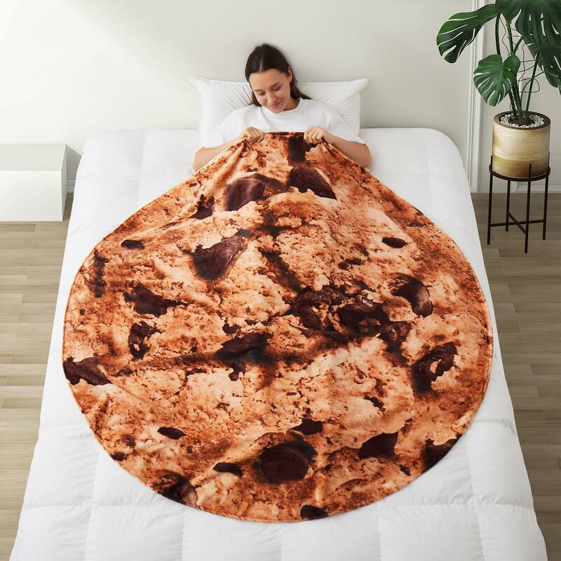 Kids' and Adult Halloween Food Throw Blanket, Microfiber Funny Food Blanket for Home or Dorm Decor