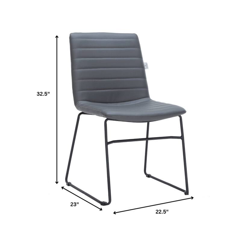 Zylar Modern Leather Guest Chair with Lumbar Support, Stainless Steel Base, High-Density Foam, Floor Protectors, 300 lb Capacity