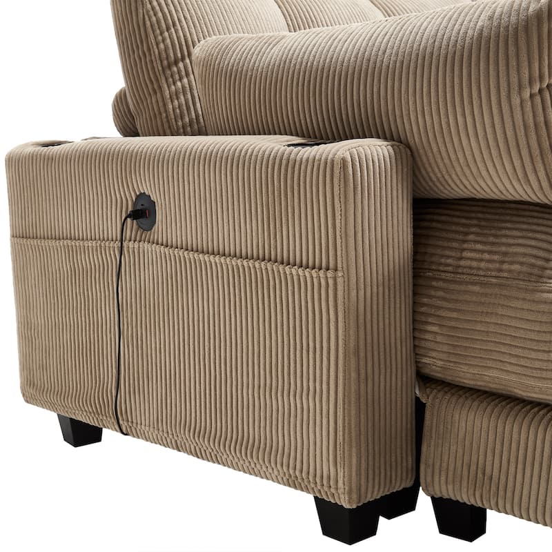 GDFStudio - Corduroy Oversized 44.09" Chaise Sleeper Sofa