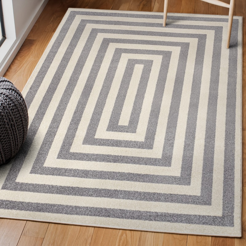 JONATHAN Y Olivier Modern Classic Mitre Stripe Brown/Ivory Rug