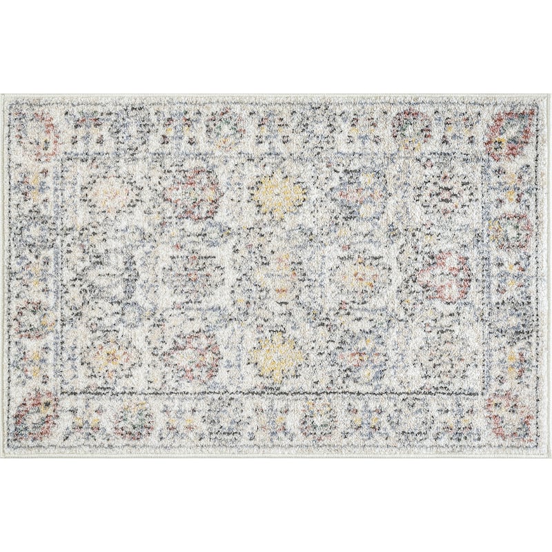 Addalyn Oriental Border Area Rug
