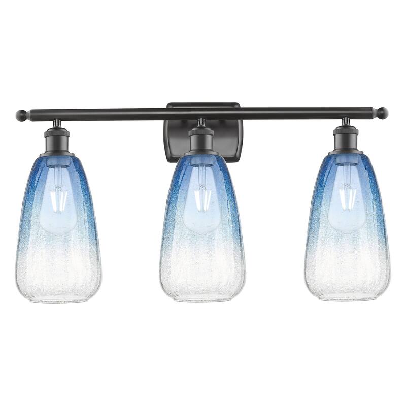 Innovations Lighting 516-3W-14-26 Brookhaven Almond Vanity Brookhaven - Oil Rubbed Bronze / Sapphire Blue