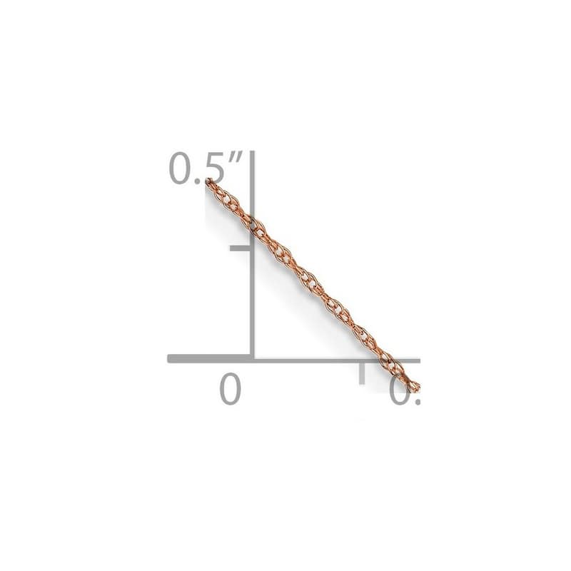 Curata 14k Rose Gold 0.5 mm Cable Rope Chain Necklace Options: 16 18 20 24