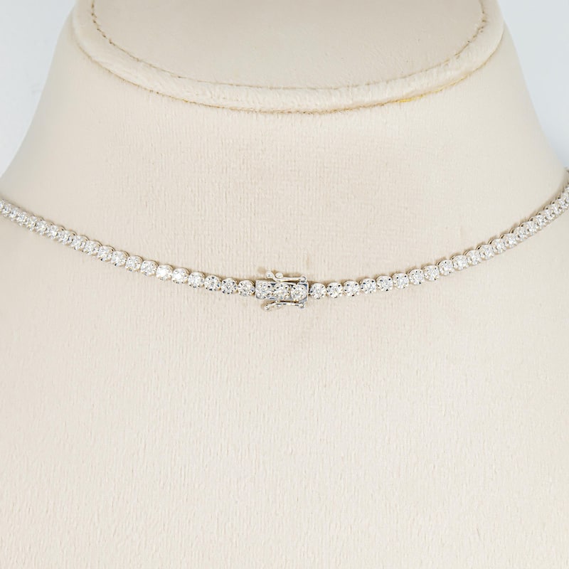 House Of Leon White Gold Multi Cut Emerald & Round Diamond Drop Necklace 22.88ct