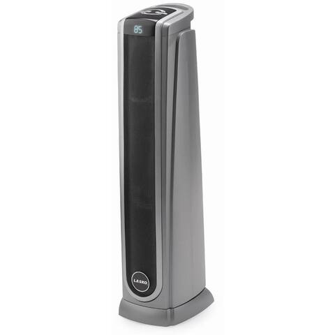 Oscillating Ceramic Tower Heater with Logic Center Remote Control - Charcoal/Silver