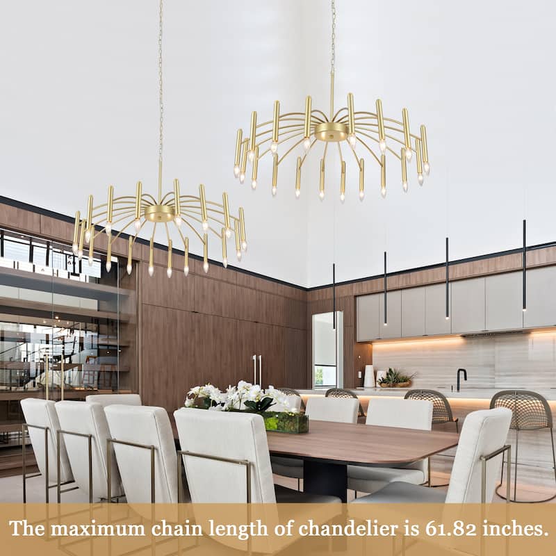 38.97 in. Modern Chandelier, Farmhouse Chandelier , 18-Light Candle Style Chandelier for Dining Room Living Room Bedroom Kitchen