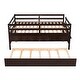 preview thumbnail 58 of 68, Low Loft Bed with Safety Fence, Climbing Ladder, Storage Drawers and Trundle Solid Wood Bed