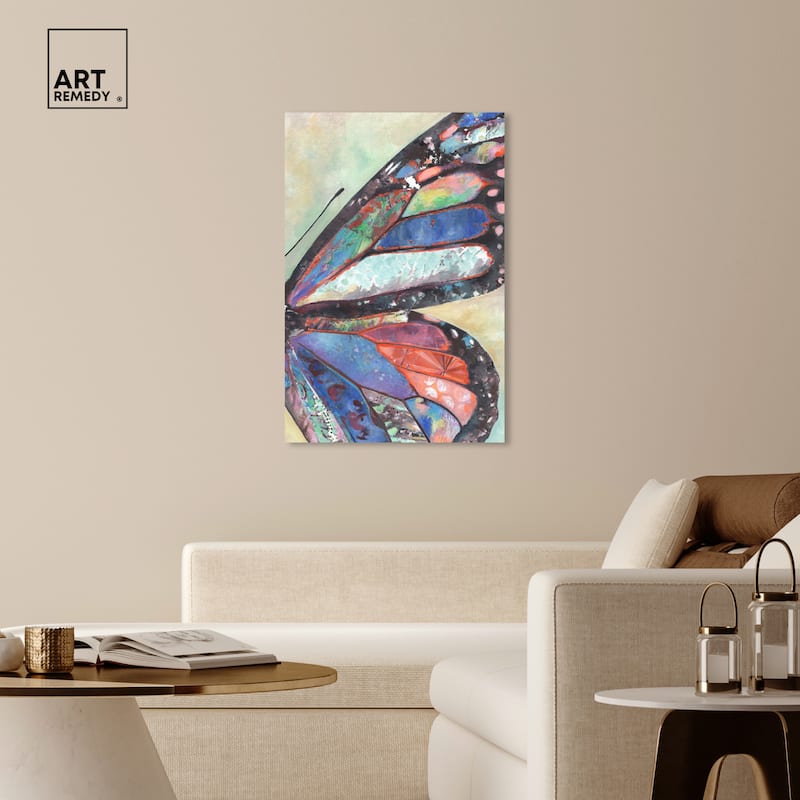 Art Remedy Butterfly Part Ii Gallery Wrapped Butterfly 1 Piece Canvas Wall Art