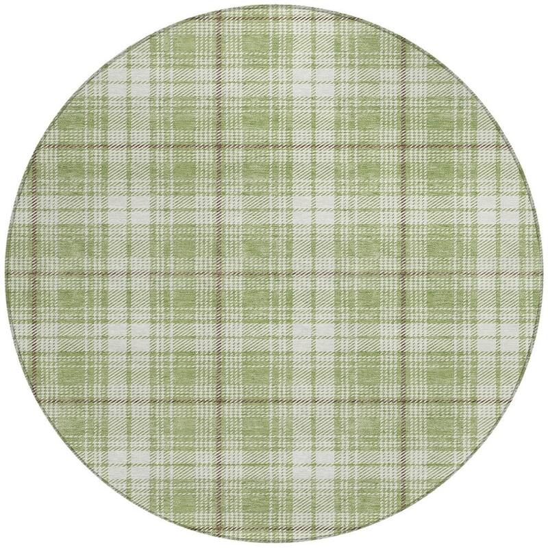 HomeRoots Plaid Transitional Rectangle Outdoor Rug