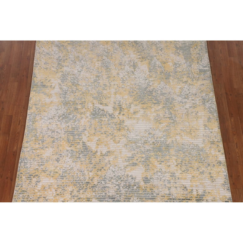 All-Over Striped Abstract Area Rug Handmade Wool Carpet - 5'6"x 7'6"