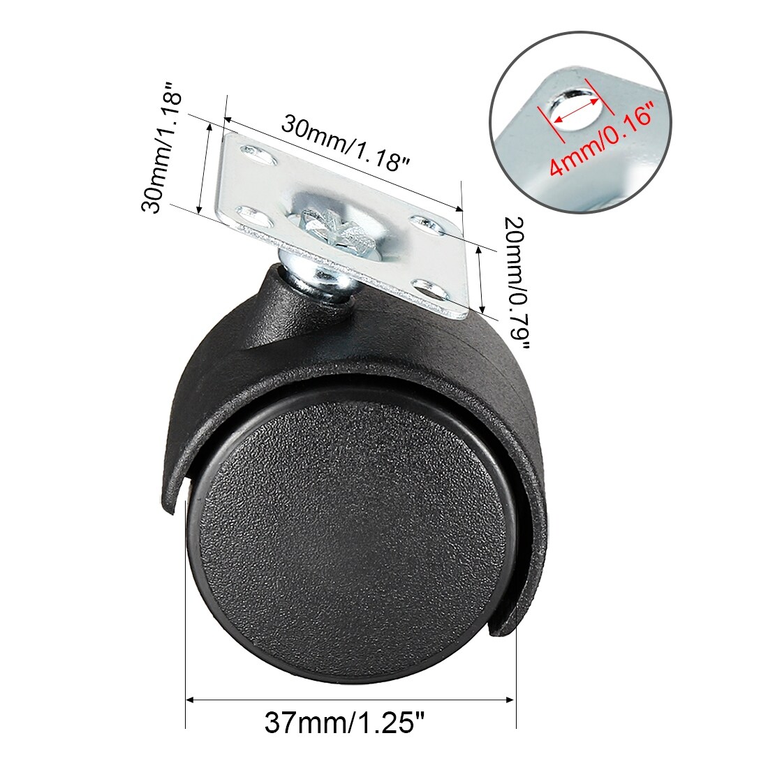 25-Inch Plate Casters (Black) – Heavy-Duty Swivel Wheels For Carts, Furniture & Equipment - View #5