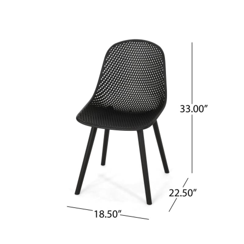 Roomfitters Modern Perforated Dining Chairs (Set of 4), Sleek Lightweight Design for Indoor Outdoor Spaces