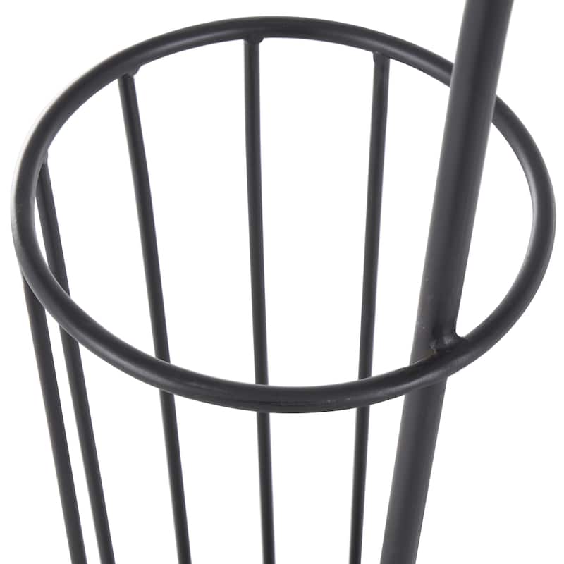 Metal Geometric 2 Section Umbrella Stand with Umbrella Shaped Handle - Gold or Black - Roche River Decor