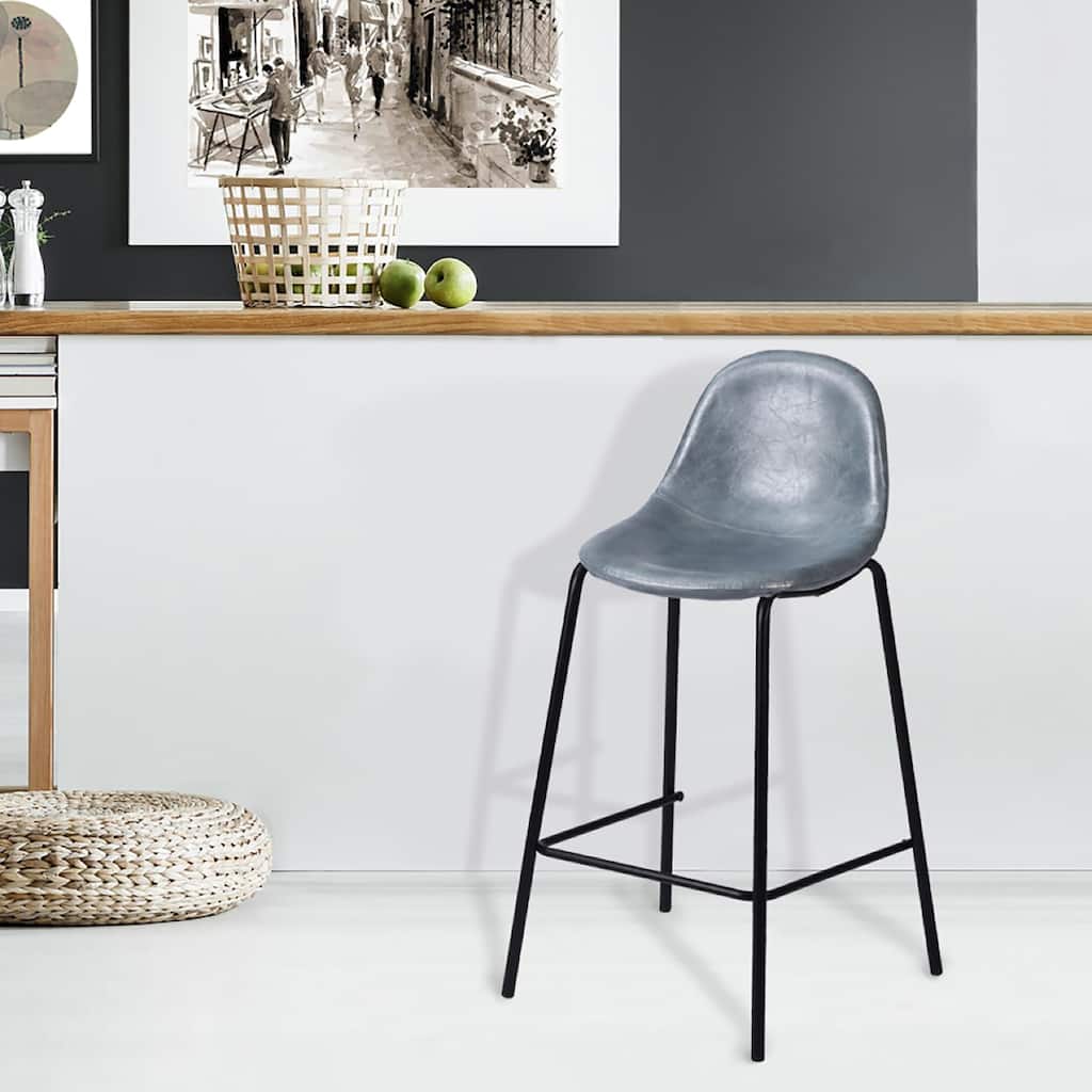 Porthos Home Tave Counter Stools Set Of 2, PU Leather Upholstery, Iron Legs