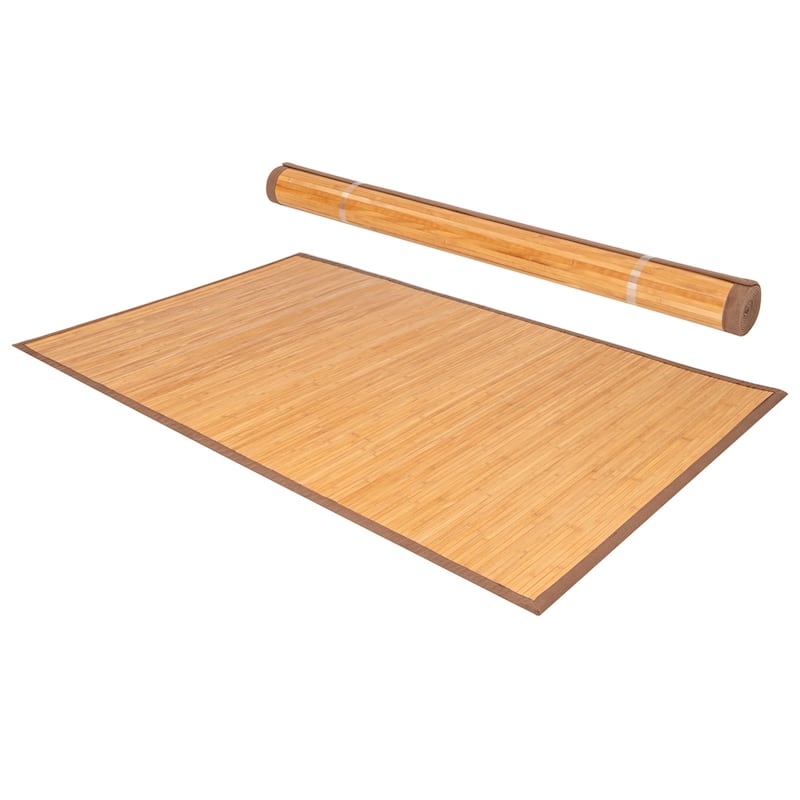 Costway 5' X 8' Bamboo Area Rug Floor Carpet Natural Bamboo Wood - Brown - 5' x 8'