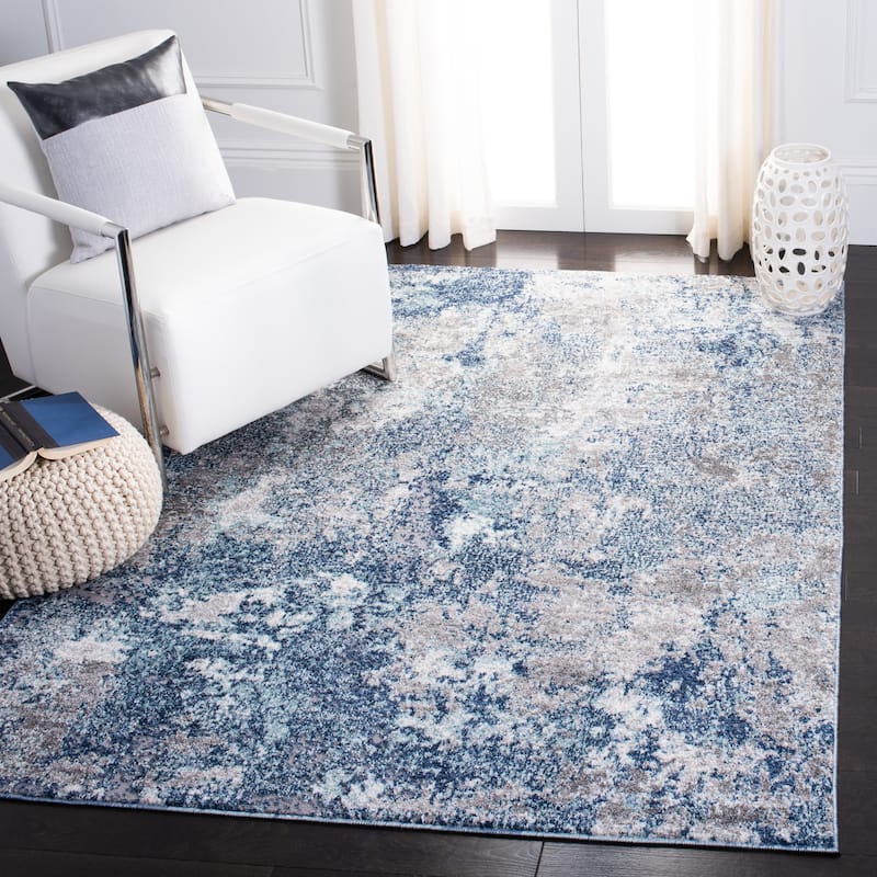 SAFAVIEH Aston Shahide Modern Abstract Rug - 10' x 14' - Navy/Grey