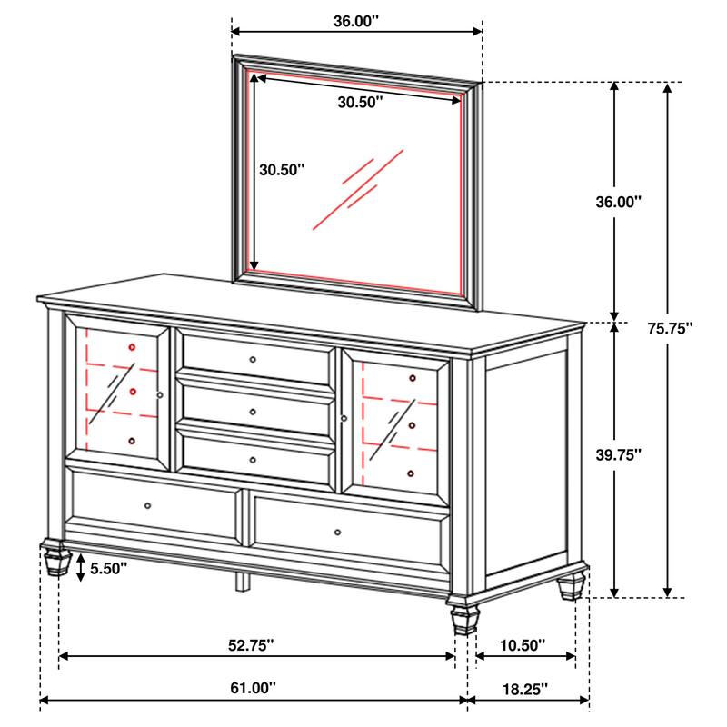 Sandy Beach Coastal Wood 11-drawer Bedroom Dresser