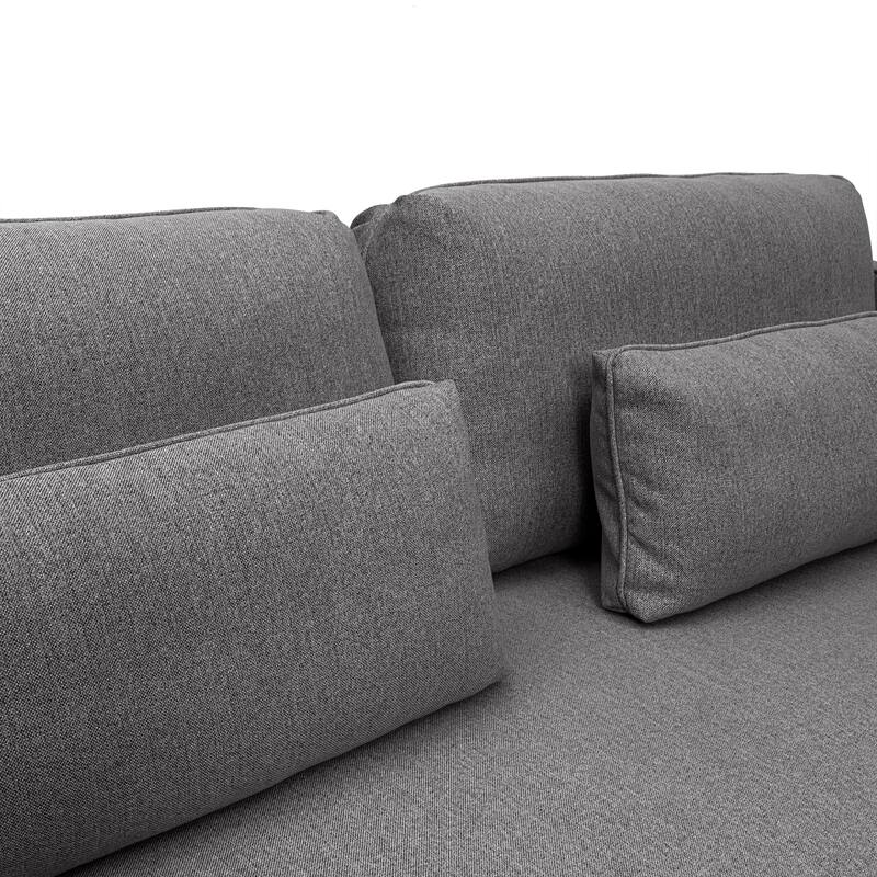 Lilou 77" Fabric or Velvet 3 Seater Sofa Sofa with Antique Brass Metal Legs