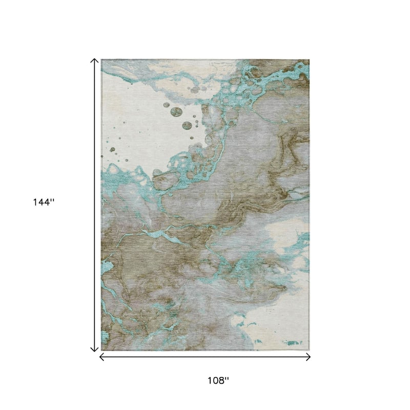 HomeRoots Abstract Transitional Rectangle Outdoor Rug