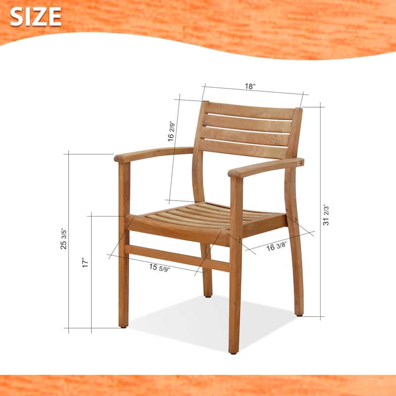 Lifestyle Garden 3pc Outdoor Patio Teak Bistro Set