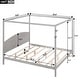 preview thumbnail 4 of 27, King /Queen Size Canopy Platform Bed with Headboard and Support Legs, Grey/Brown