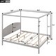preview thumbnail 4 of 20, King Size Canopy Platform Kids Bed Frame with Headboard & Support Legs, Safety Guaranteed, Easy to Assemble, Grey Wash