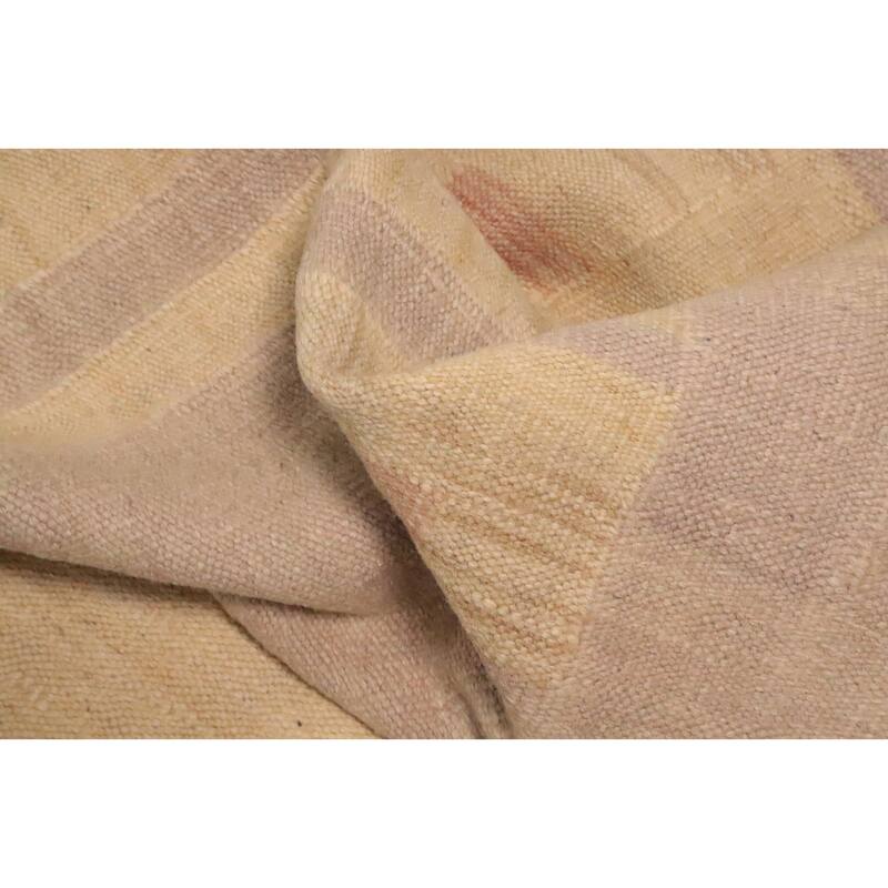 Hand Woven Oriental 100% Wool Carpet Southwestern Tribal Yellow & Gold Kilim Area Rug - 8' 10'' X 6' 4''